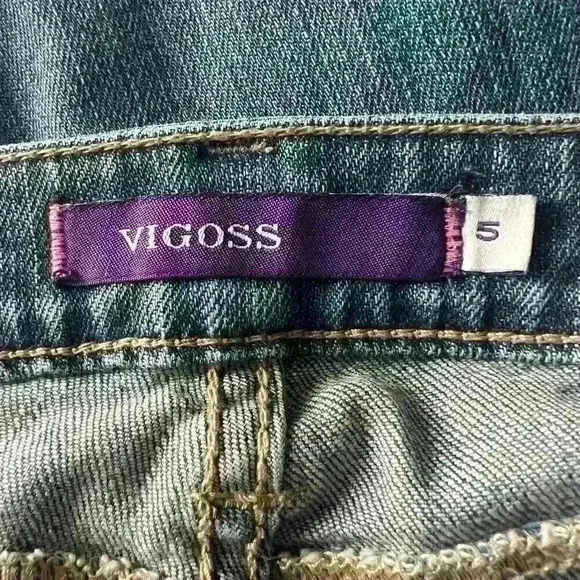 Vigross Woman’s Distressed Dark Wash Low Rise Skinny Jeans- Size 5 - Picture 3 of 10